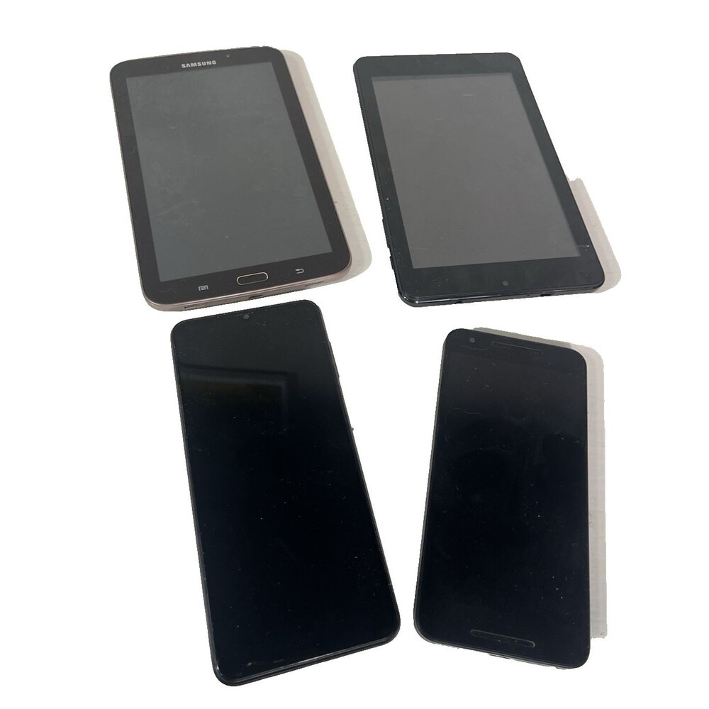 Lot of 4 Tablets & Smartphones Samsung Nexus AllDayMall Untested AS IS